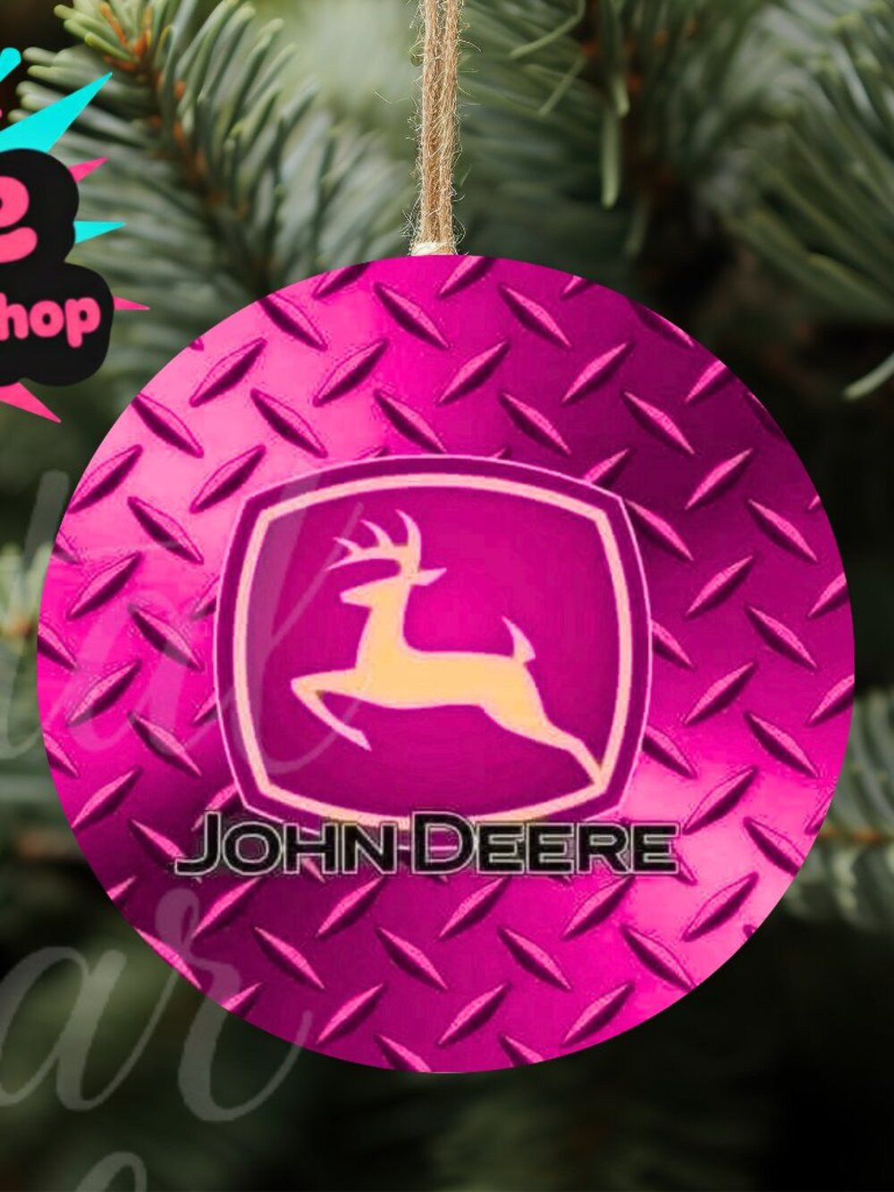 John Deere 3" Wood Ornament